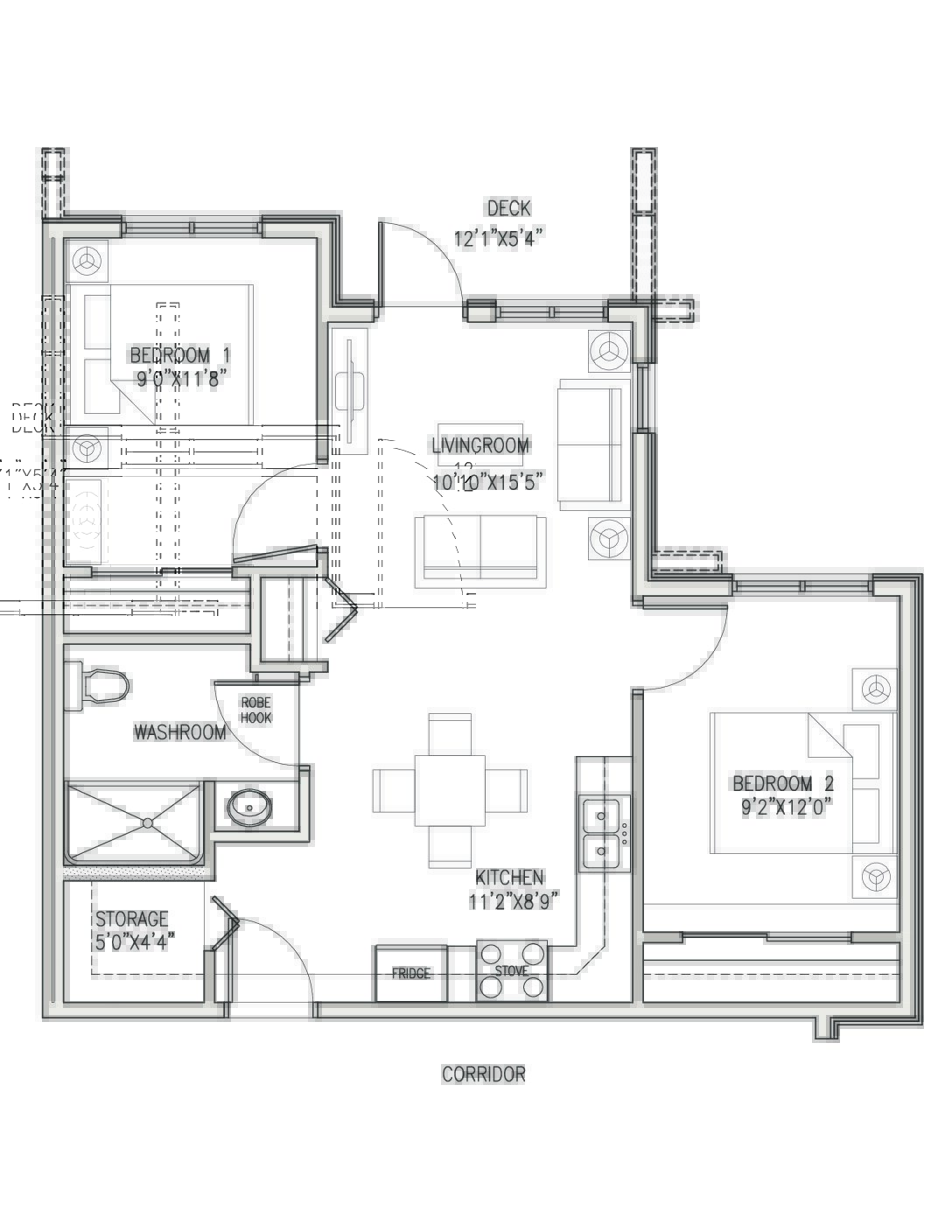 View or Print PDF of 2 Bedroom floor plan in new tab